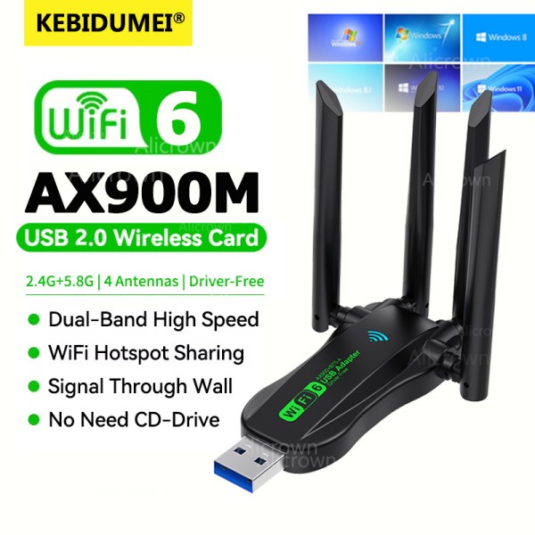 AX900 Bluetooth 5.4 USB 어댑터 WiFi 6 미니 동글 듀얼 밴드 네트워크 Wlan 무선 수신기 드라이버