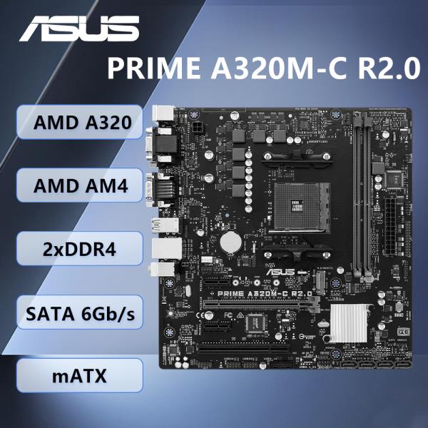 ASUS PRIME A320M-C R2.0 AMD A320 AM4 메인보드 라이젠 5 5500/5600 7 5700X/3700X 3 3100 CPU M.2 SATA 6Gb/s mA