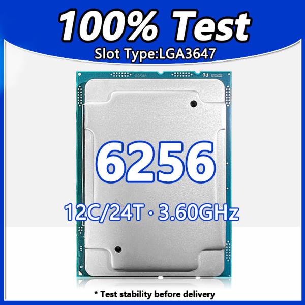 [해외]제온 골드 6256 CPU, C621 서버 마더보드, 제온 골드 6256 프로세서용, 12 코어, 24 스레드, 3.60GHz, 33MB, 205W, DDR4, LGA364