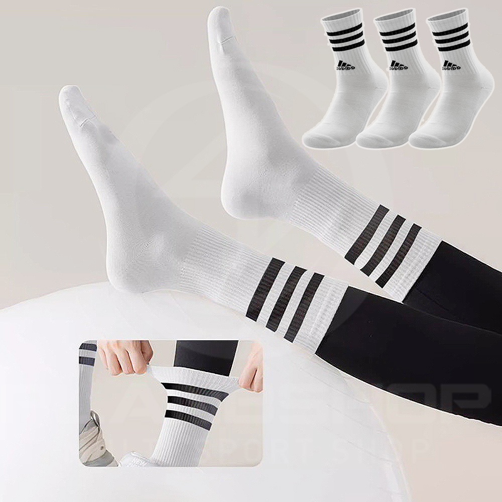 아디다스 3켤레 장목 중목 크루 긴양말 삭스 삼선양말 필라테스 러닝