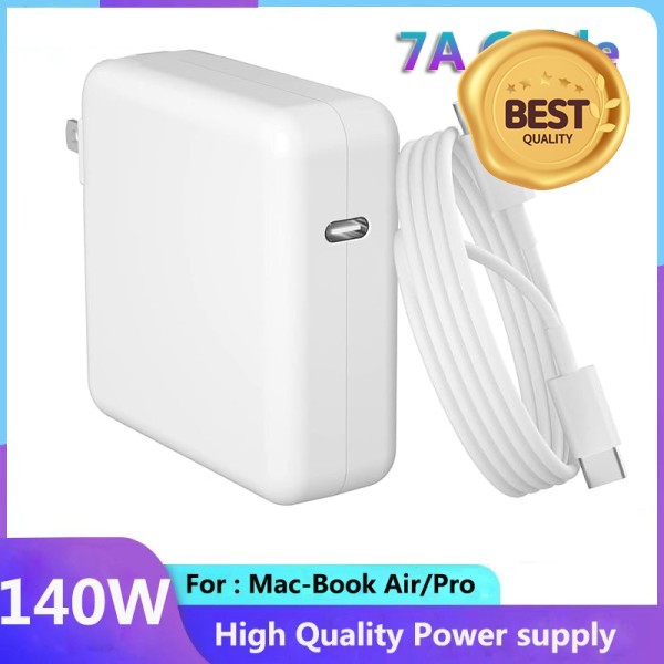 100% 호환 MacBook Pro 16/15/14/13인치 및 iPad Pro(2021-2018)용 140W USB-C 전원 어댑터: 2M 데이터 케이블이 포함된 고전력 충전기