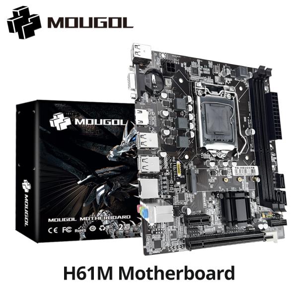 [해외]MOUGOL H61M 게임용 마더보드 M.2 NVME PCIEx16 DVI는 데스크탑 PC용 듀얼 채널 DDR3 RAM Intel Core 2/3 Gen CPU LGA115
