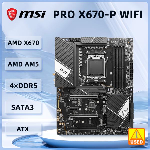 MSI PRO X670-P 와이파이 마더보드 소켓, AMD AM5 지지대 Ryzen 7500F 7700 8400F 7950X CPU DDR5 4xM.2 ATX