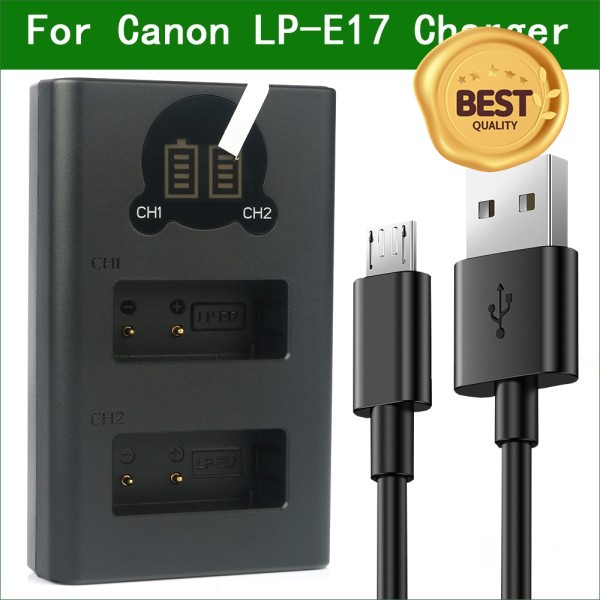 100% 호환 LP-E17 USB 배터리 충전기 캐논 호환 EOS R50 R8 77D 200D RP M6 Mark II LP