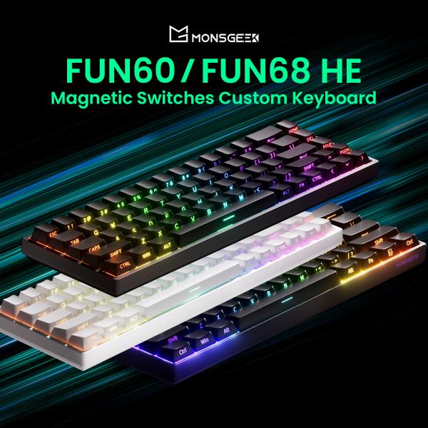 아코 몬스긱 FUN68 PRO&MAX HE 마그네틱 키보드 60% 65% 게이밍 래피드 트리거 8K 커스텀 게이머 e스포츠