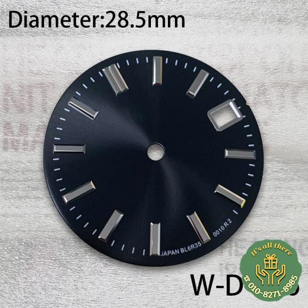 28.5mm G S 로고 다이얼 선레이 NH35/NH36/4R/7S 무브먼트 호환 무야광 고품질 시계 개조 부품