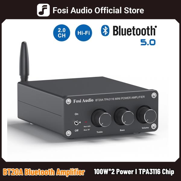 Fosi Audio BT20A Bluetooth TPA3116D2 사운드 전력 증폭기 100W 미니 HiFi 스테레오 클래스 D 앰프 홈 시어터 용 저음 고음
