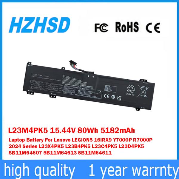 L23M4PK5 15.44V 80Wh 5182mAh 노트북 배터리 레노버 LEGION5 16IRX9 Y7000P 2024 시리즈