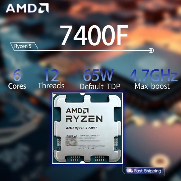 AMD 라이젠 5 7400F CPU 6코어 12스레드 3.7GHz~4.7GHz L3=32M 소켓 프로세서
