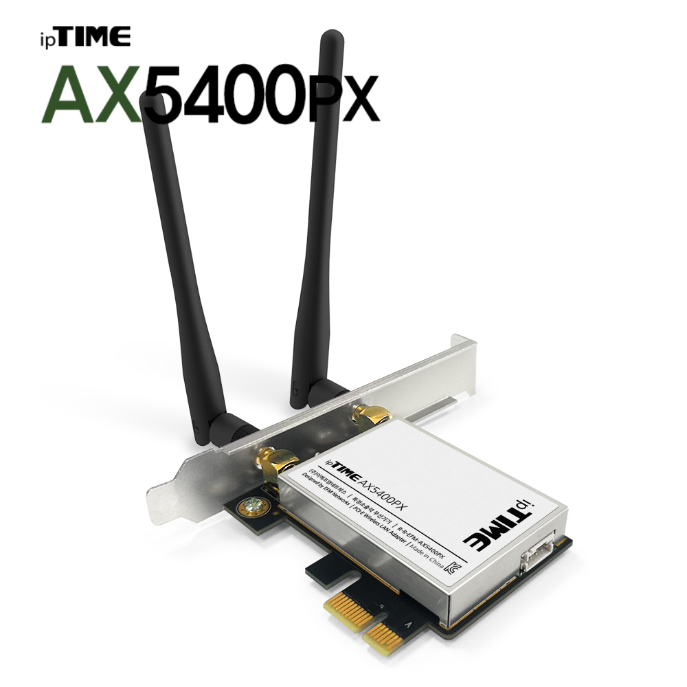ipTIME 무선랜카드 AX5400PX Wi-Fi6E 트라이밴드 블루투스 PCIe 고성능