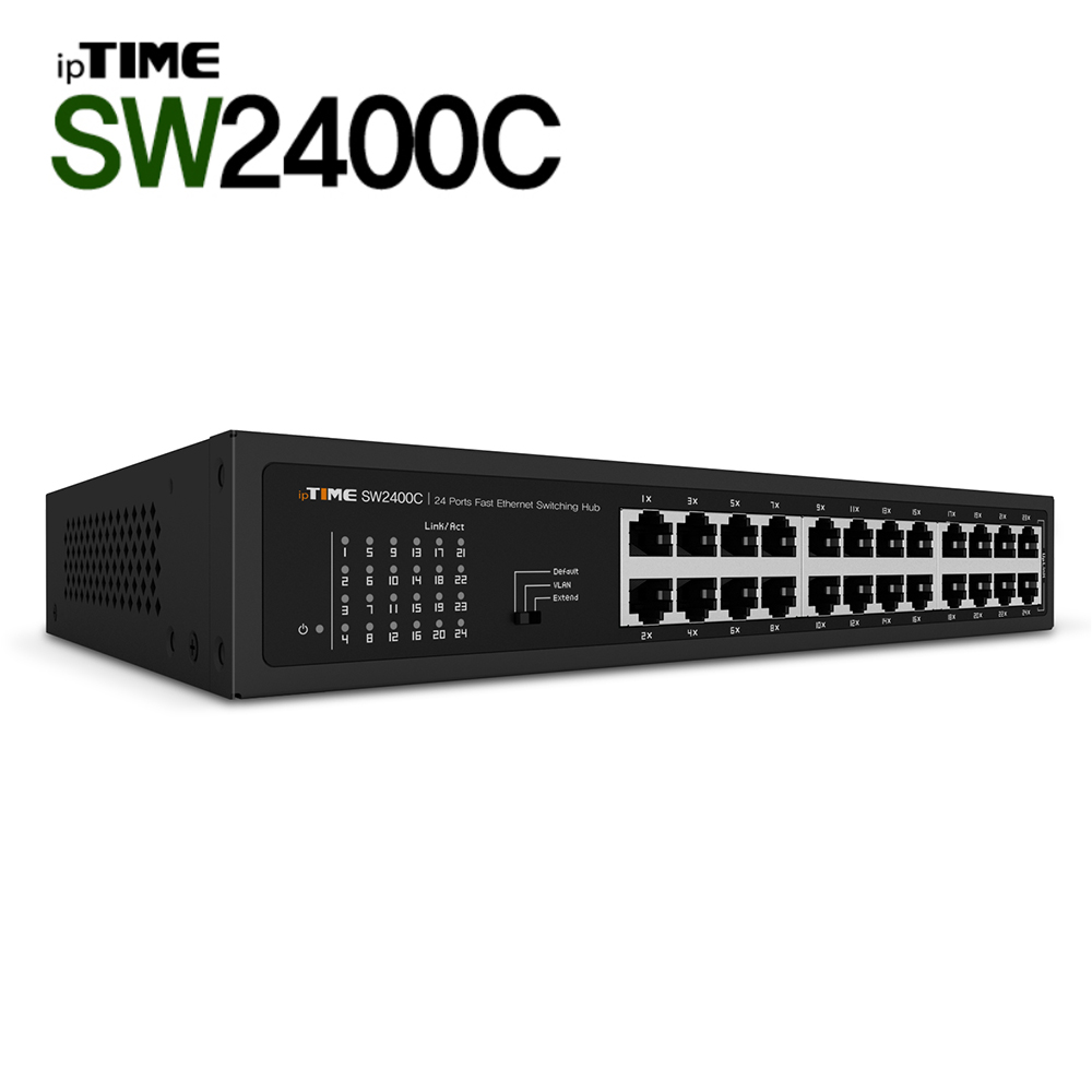 EFM네트웍스 ipTIME 스위칭허브 SW2400C 24포트 기숙사 아파트 PC 기업 병원 학원 네트워크