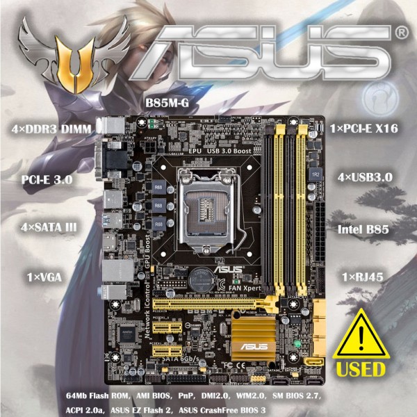 Asus B85M-G 오리지널 마더보드 소켓 LGA 1150 i3 DDR3 HDMI 마이크로-ATX