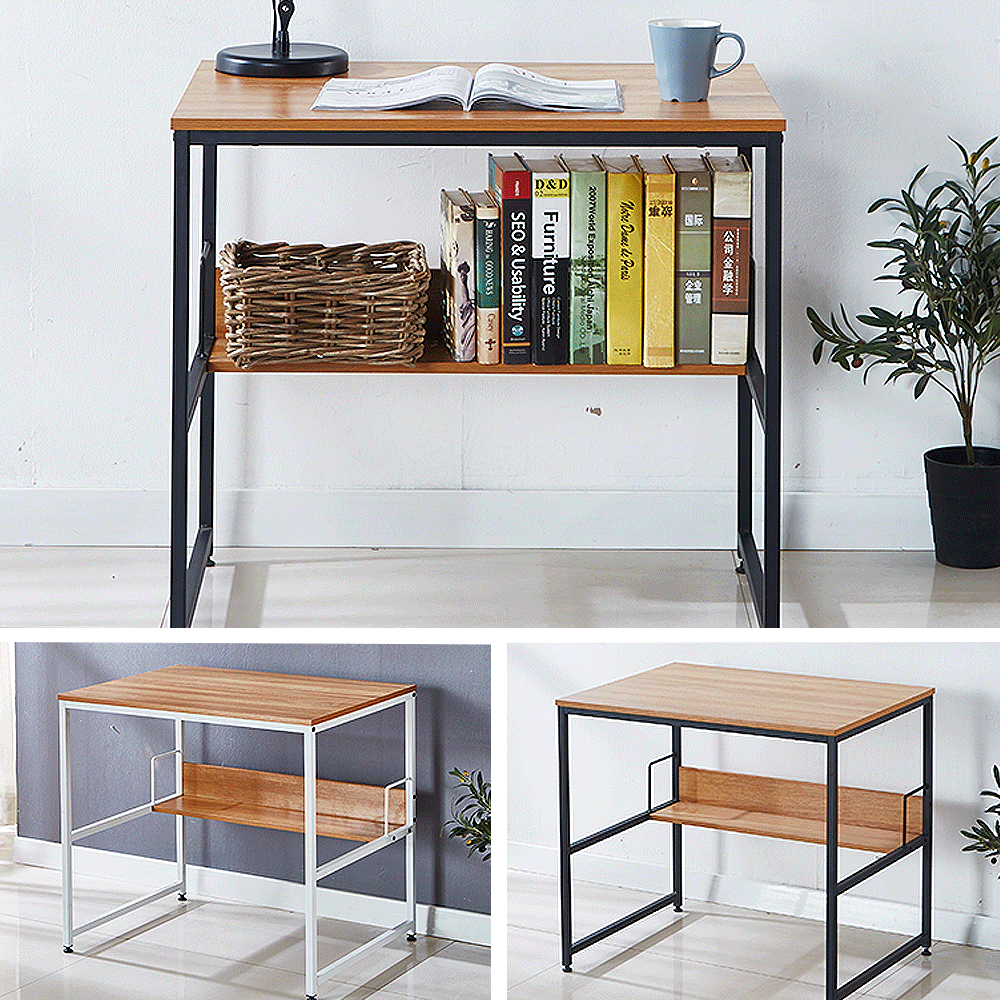 거실 컴퓨터 철제 데스크 서재 노트북 책 소품 수납 정리 선반 간이 책상
