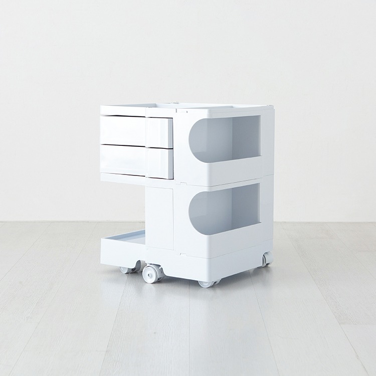 빙그리 회전서랍 트롤리 2단 화이트 9890.2957