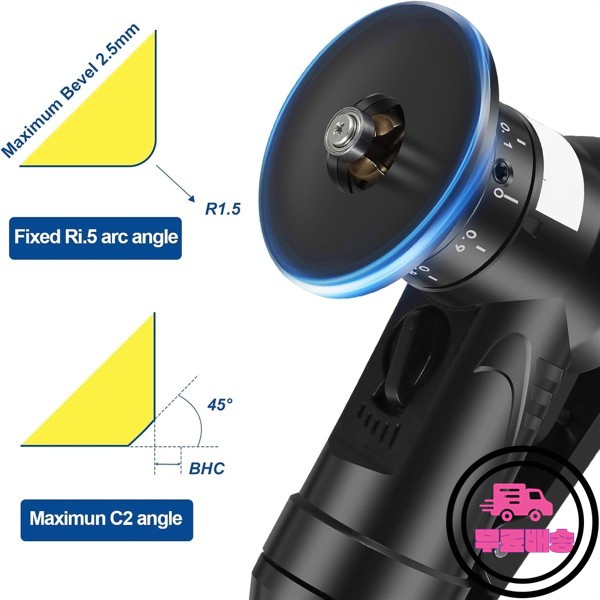 2025+ 공압 챔퍼링 공구 45도 금속 디버링 트리밍 머신 아크 에지 베벨러 키트