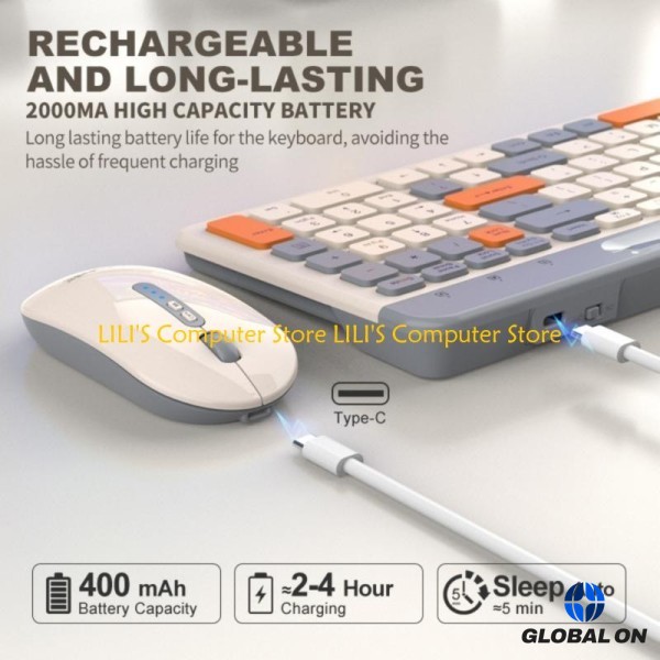 A52B 휴대용 호환 5.0 키보드 마우스 원활한 장치 전환을 위한 조용한 충전식