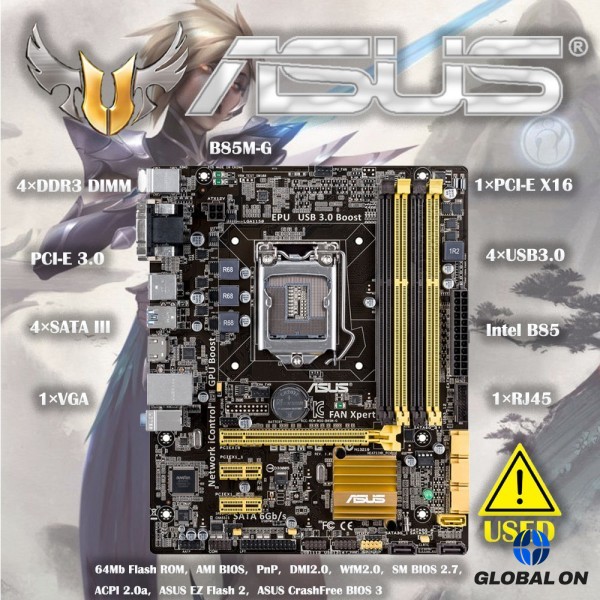 Asus B85M-G 오리지널 마더보드 소켓 LGA 1150 i3 DDR3 HDMI 마이크로-ATX