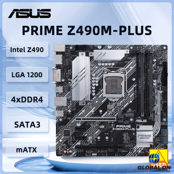 ASUS PRIME Z490M-PLUS 마더보드 인텔 M.2 LGA 1200 DDR4 128GB i9-10900K CPU 지원