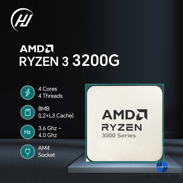 AMD 라이젠 3 3200G 새 제품 4.0GHz DDR4 CPU 프로세서 4코어 4스레드 PCIe L3=4M 소켓 TDP 65W (쿨러 미포함)