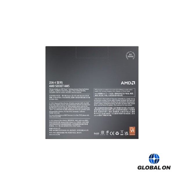 AMD 라이젠 5 7600X 박스형 4.7GHz 6코어 12스레드 PCIE 105W CPU 프로세서 L3=32M 100-000000593 게이밍