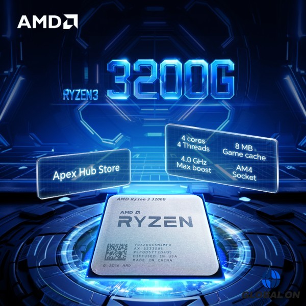 새로운 AMD Ryzen 3 3200G 4코어 4스레드 65W 12NM L3=4M B450 마더보드 호환 3.6GHz DDR4 팬리스