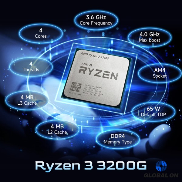 AMD 라이젠 3 3200G 4코어 4스레드 신규 특별 할인 CPU 프로세서 PCIe DDR4 소켓 TDP 65W (쿨러 미포함)