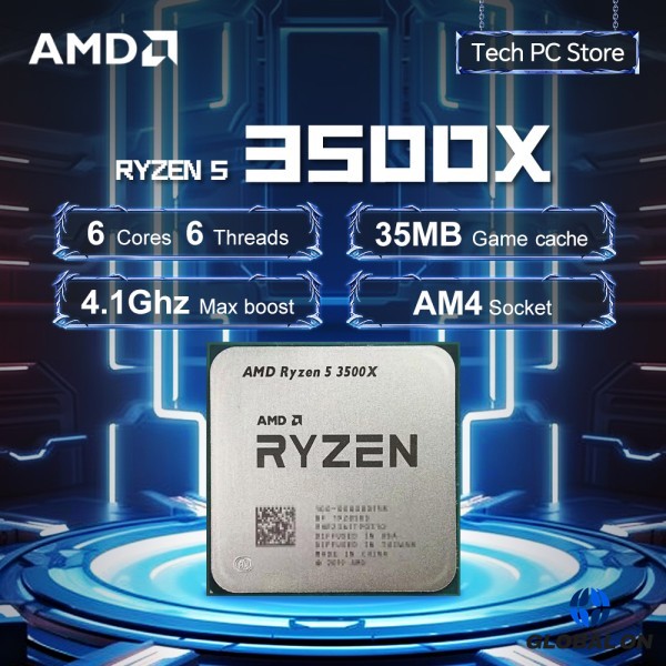 새로운 AMD Ryzen 5 3500X 3.6GHz 소켓 6코어 6스레드 7NM L3=32M 프로세서 DDR4 쿨러 없음