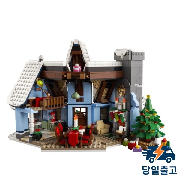 핫705PCS MOC 10293 산타의 방문 블록 시티 겨울 마을 디스플레이 세트 거리 모델 쌓기 크리스마스 선물