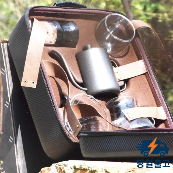 인기 보관 여행 핸드 브루잉 커피 포트 세트 그라인딩 풀 도구 필터 컵