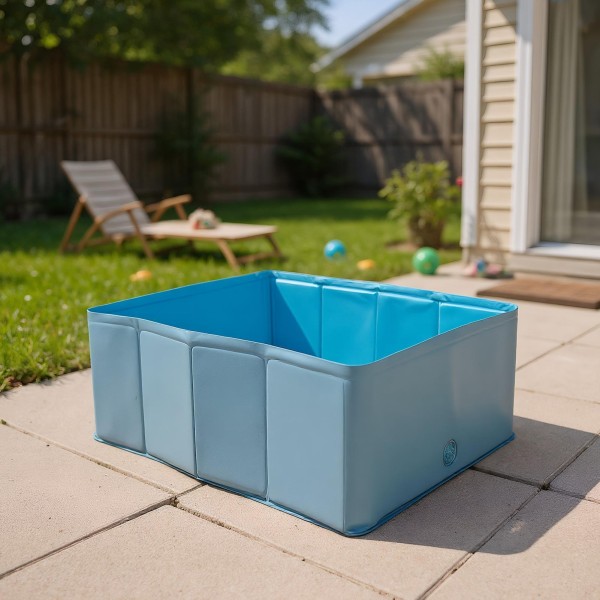 PVC 접이식 강아지 목욕통 사각형 애완동물 수영장 비팽창형 공간 절약 강아지 물놀이장 여름 물놀이 장난감