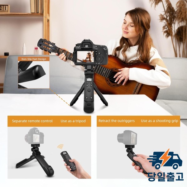 Canon G5XII/G7XIII/V10/V1/R8/R10/R50/R100/M6 II/M200/M50/SL2용 OLED 스크린 원격 제어 기능이 있는 무선 촬영 그립 삼각대