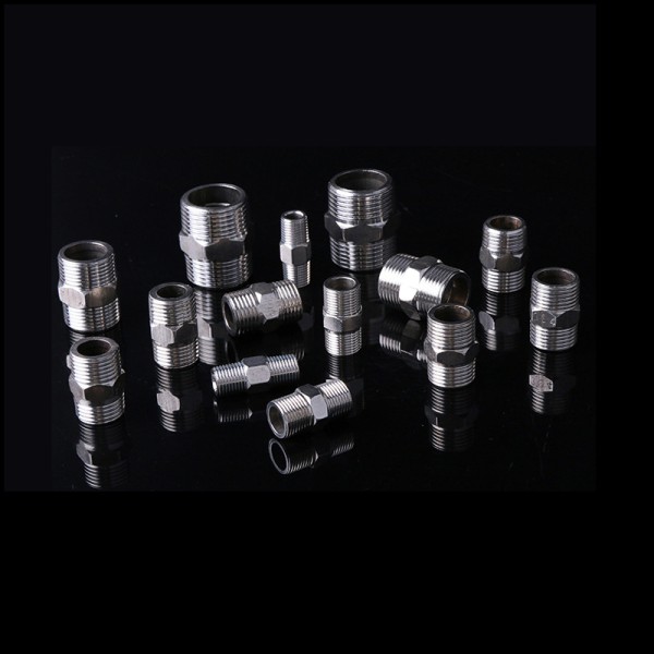 [해외]호환 스테인레스 육각 니플 피팅 1/4 3/8 BSP 수나사 퀵 어댑터 커플러 Konektor untuk Air Oil Gas