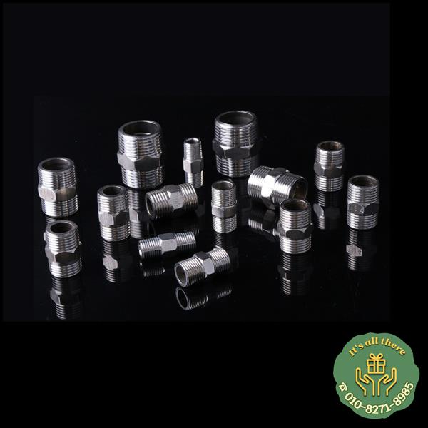 스테인레스 스틸 육각 니플 피팅 1/4 인치3/8인치 1/2 인치3/4인치 1 인치BSP 수나사 퀵 어댑터 커플러 Konektor untuk Air Oil Gas