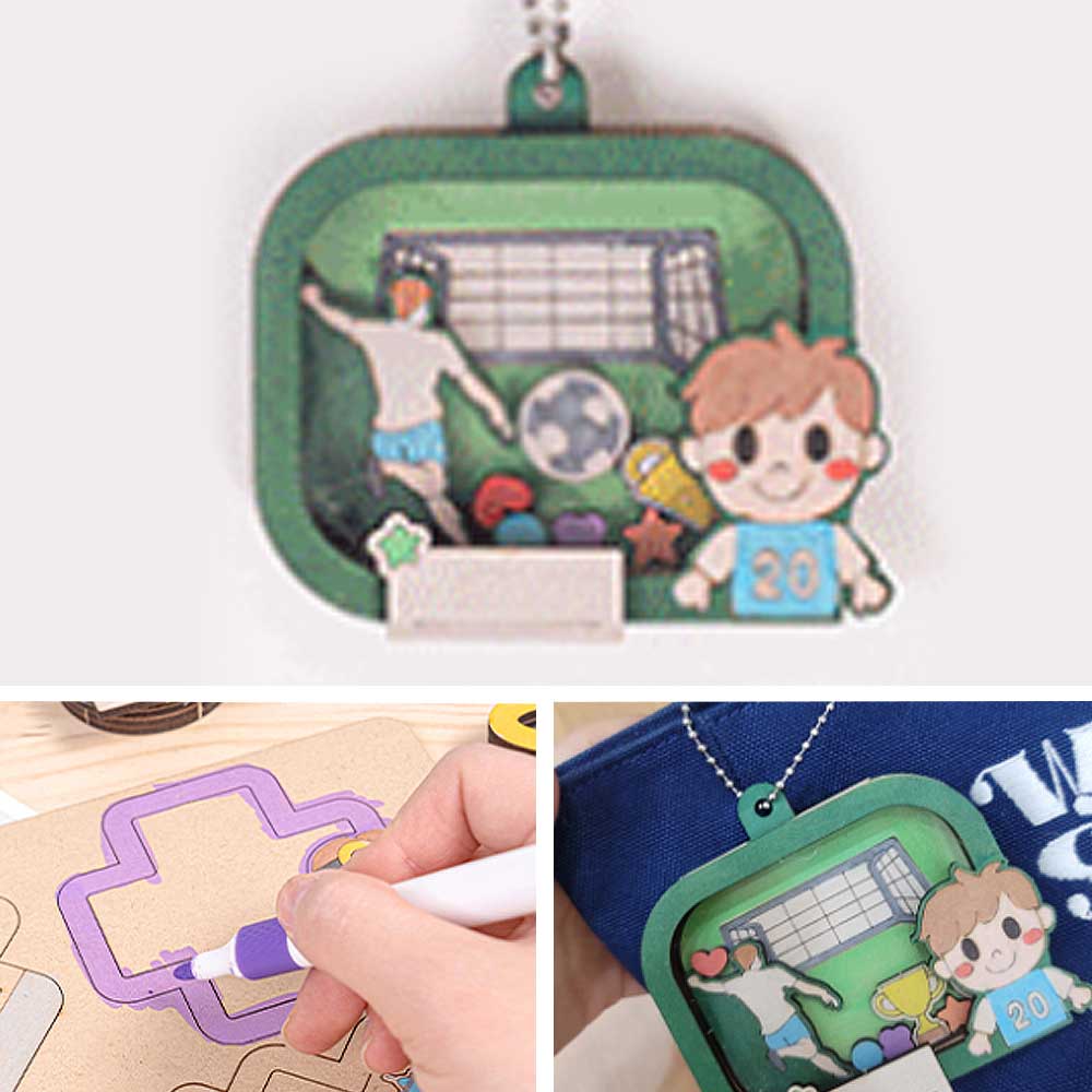 유치원 어린이 직업 쉐이커 키링 가정용 아이 가방 DIY 쉐이커 키링 축구선수