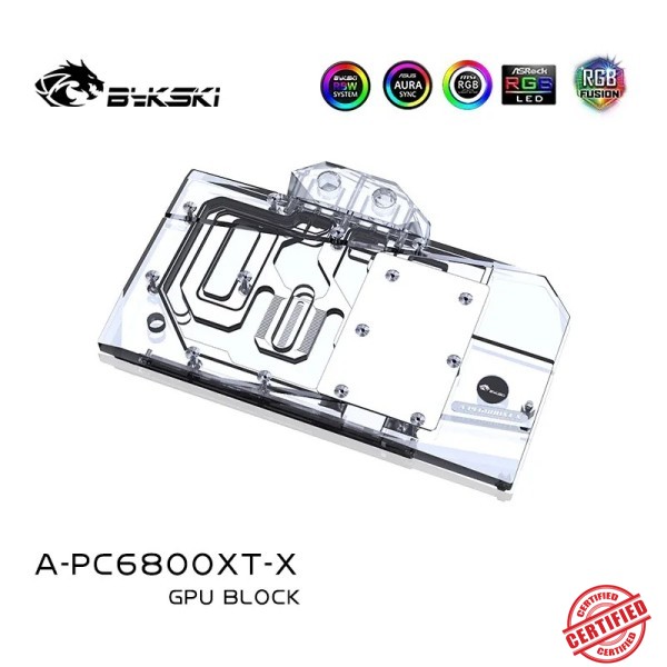 PowerColor AMD Radeon RX 6800XT Red GPU 카드/구리 냉각 라디에이터 RGB Bykski 워터 블럭